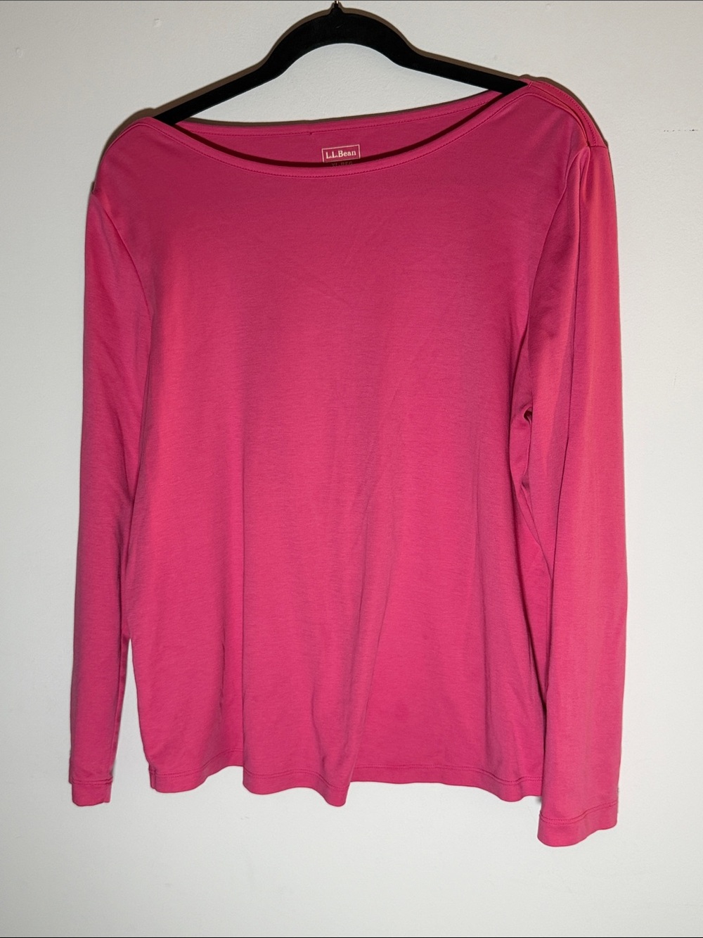 L.L. Bean Women's Long-Sleeve Scoop Neck Top - Hot Pink
